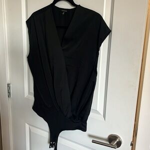 Black V neck bodysuit